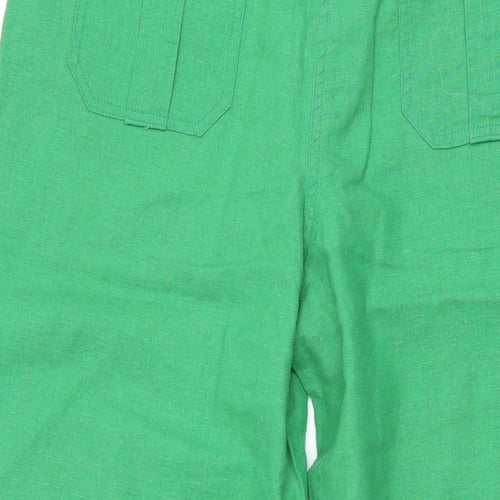 Epilogue Womens Green Linen Trousers Size 10 L23 in Regular Zip