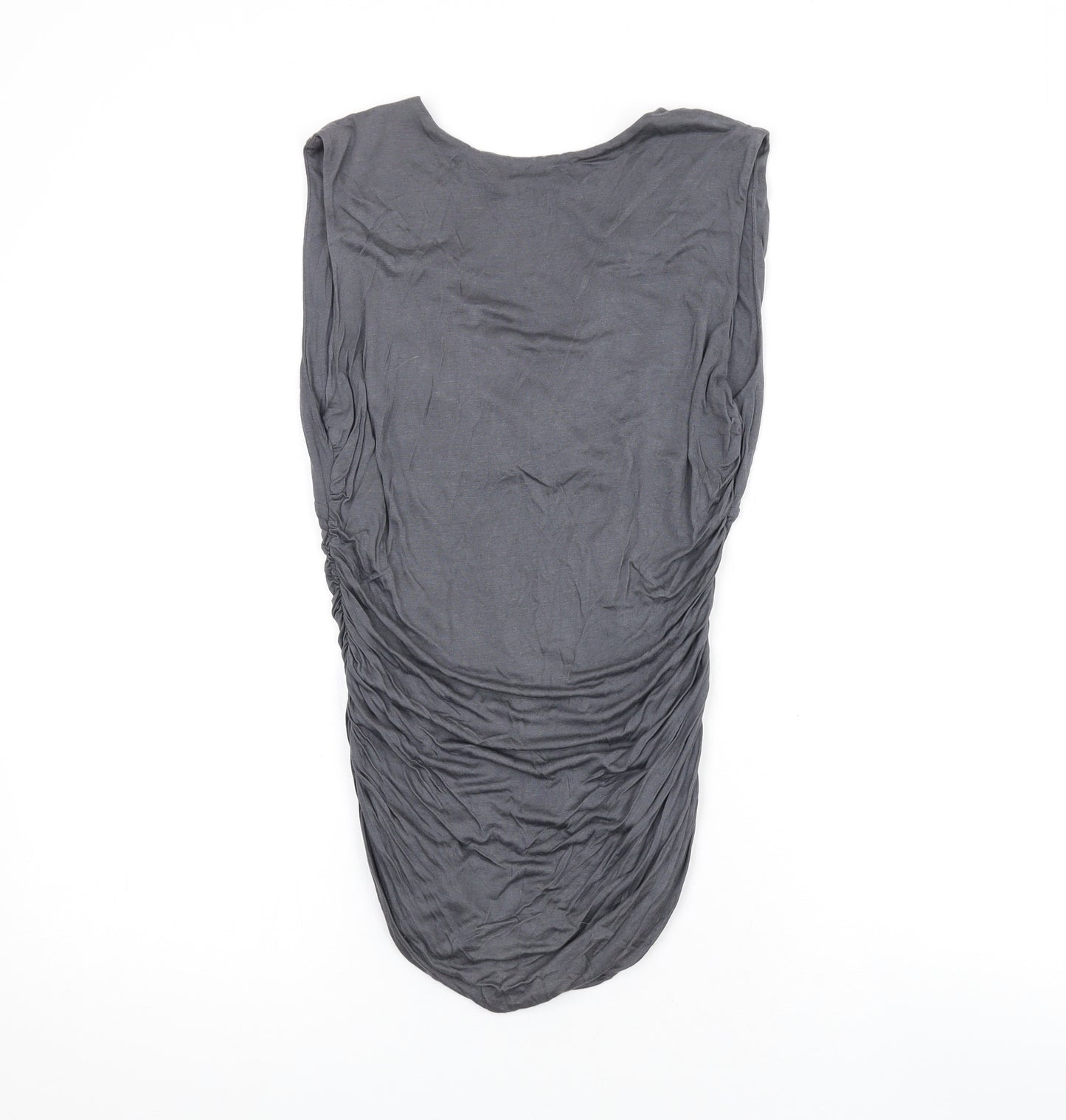 H&M Womens Grey Viscose Basic Tank Size M V-Neck