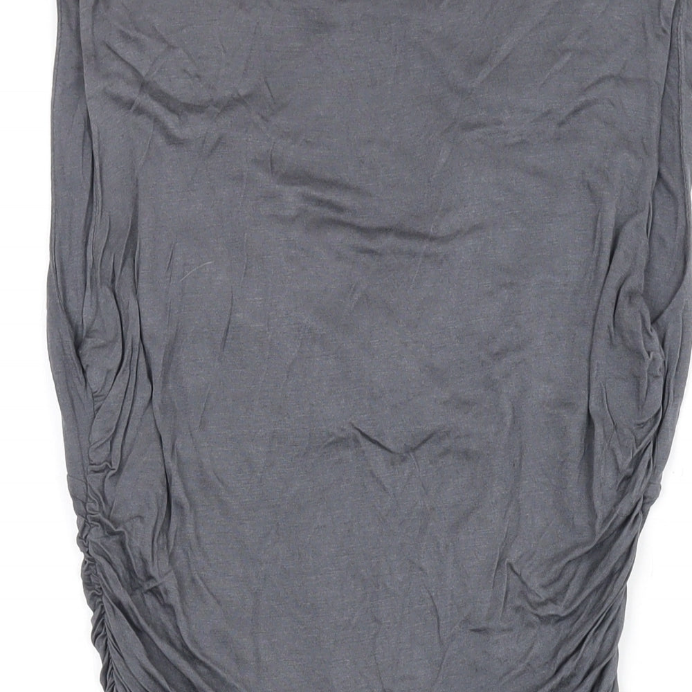 H&M Womens Grey Viscose Basic Tank Size M V-Neck
