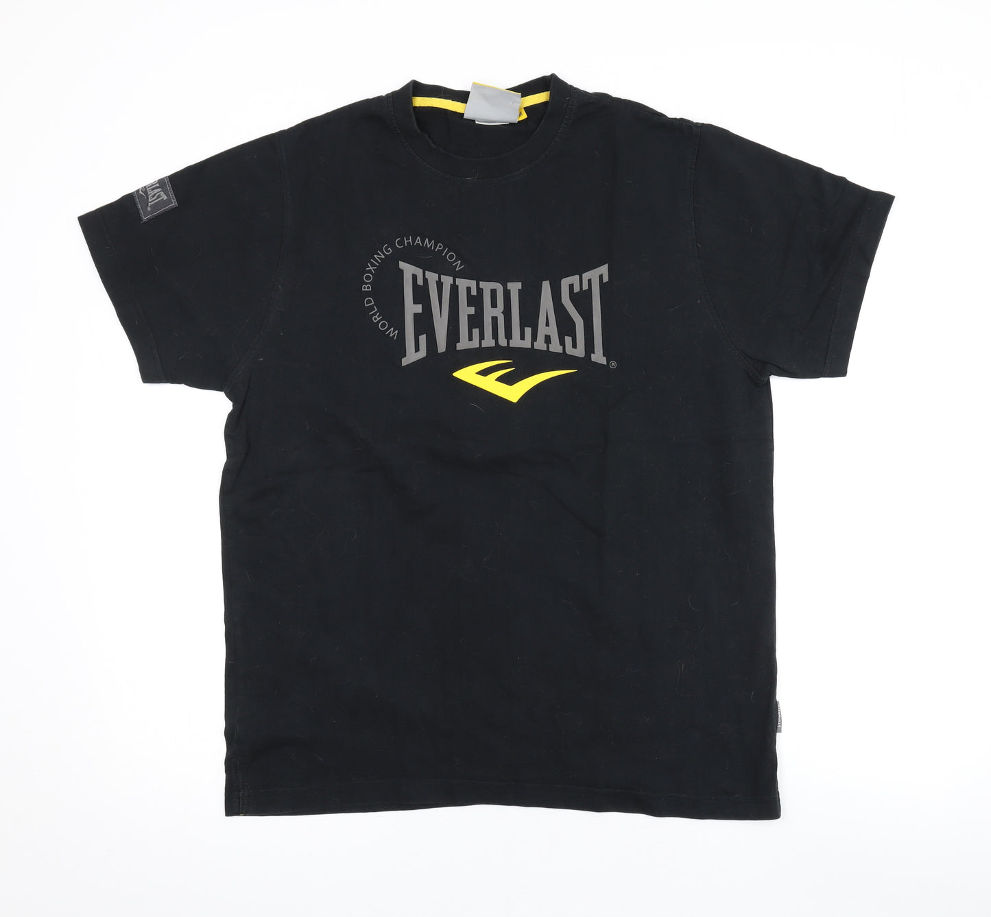 Everlast Mens Black Cotton T-Shirt Size M Round Neck