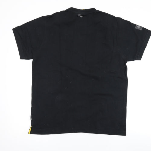 Everlast Mens Black Cotton T-Shirt Size M Round Neck