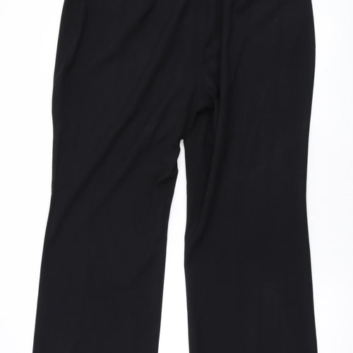 Marks and Spencer Womens Black Polyester Trousers Size 20 L28 in Regular Zip