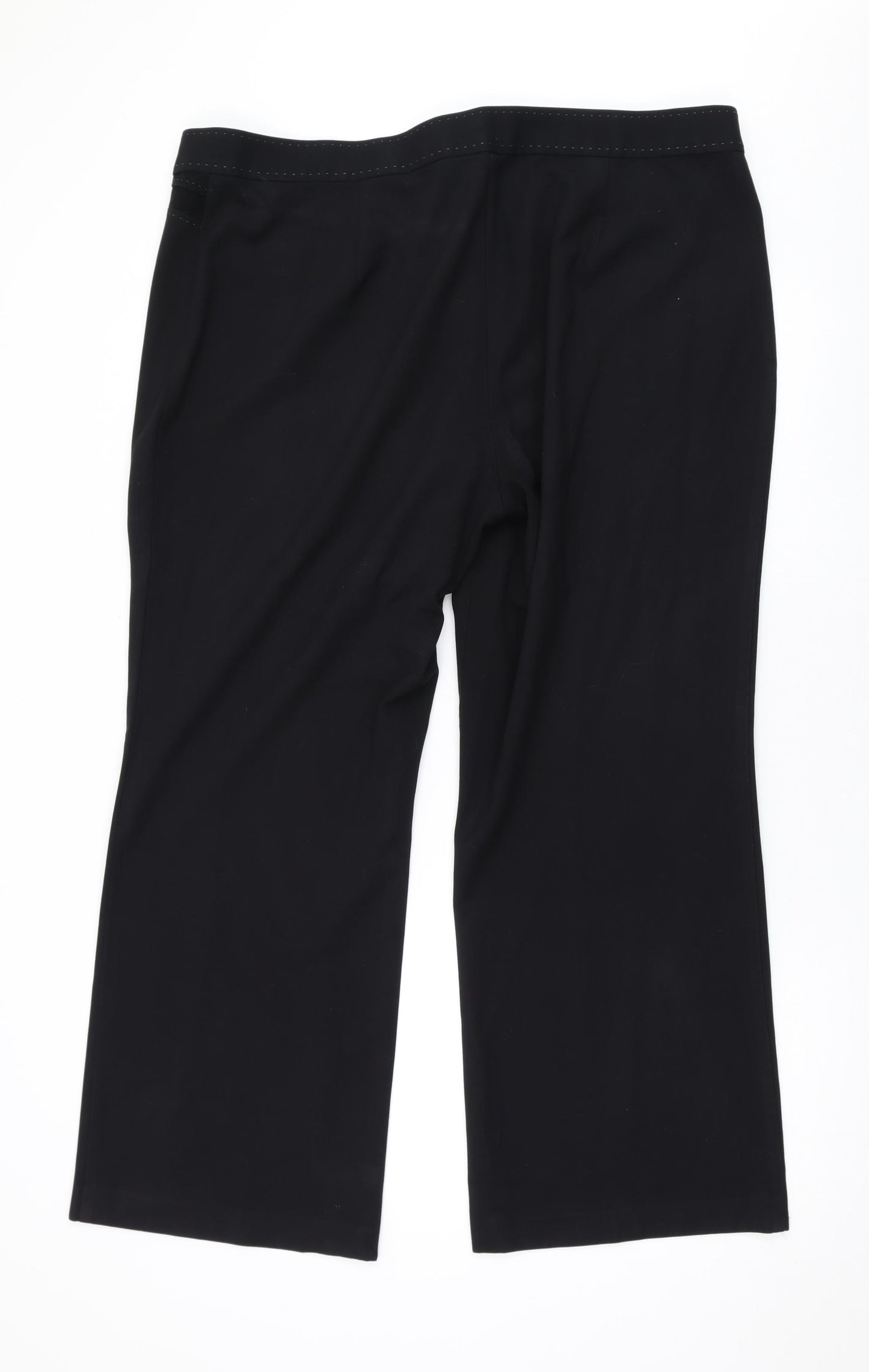 Marks and Spencer Womens Black Polyester Trousers Size 20 L28 in Regular Zip
