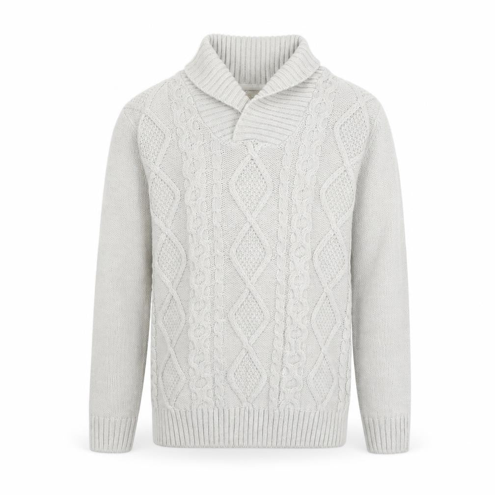 Selezione Grigio Mens Beige V-Neck Wool Pullover Jumper Size M Long Sleeve