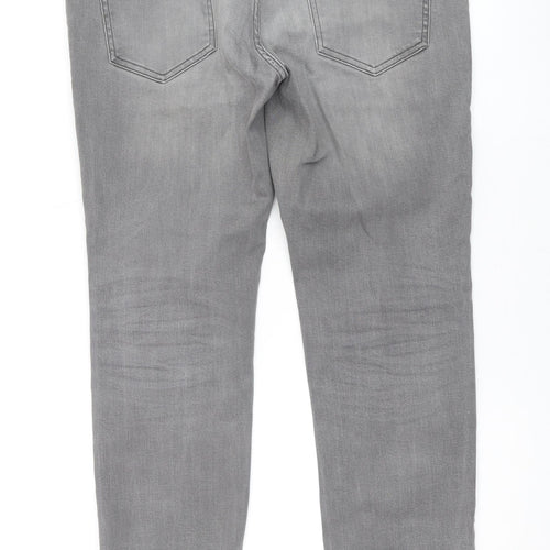 NEXT Mens Grey Cotton Straight Jeans Size 32 in L31 in Regular Button