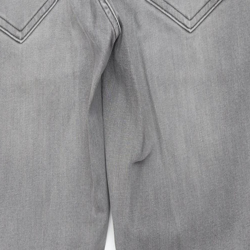 NEXT Mens Grey Cotton Straight Jeans Size 32 in L31 in Regular Button