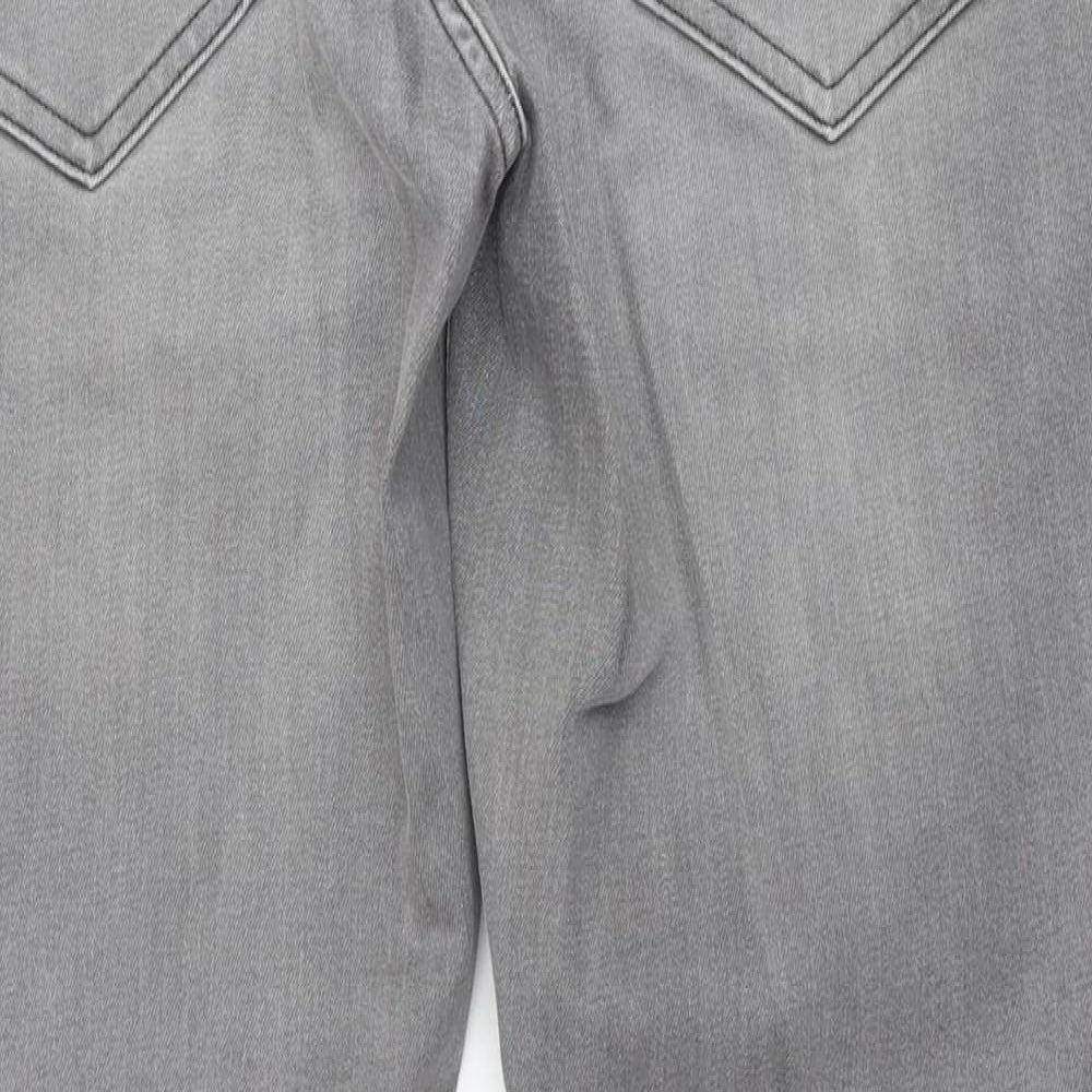 NEXT Mens Grey Cotton Straight Jeans Size 32 in L31 in Regular Button