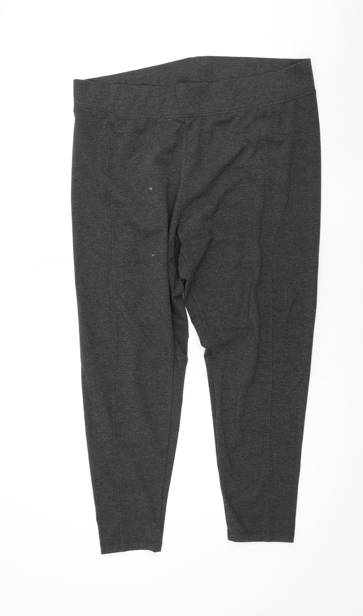 Marks and Spencer Womens Grey Polyester Trousers Size 20 L26 in Regular