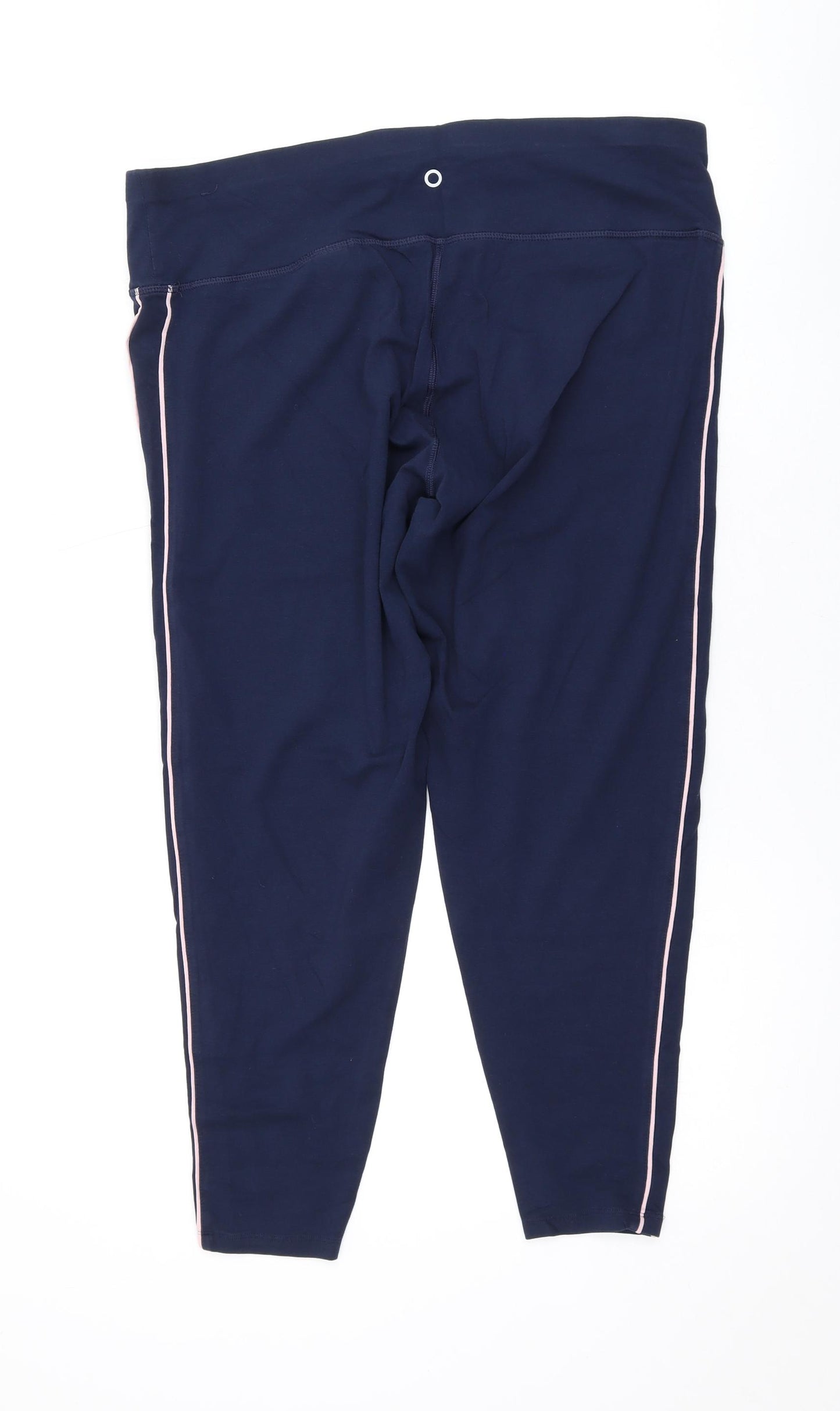 Marks and Spencer Womens Blue Cotton Cropped Leggings Size 20 L24 in Regular Pullover