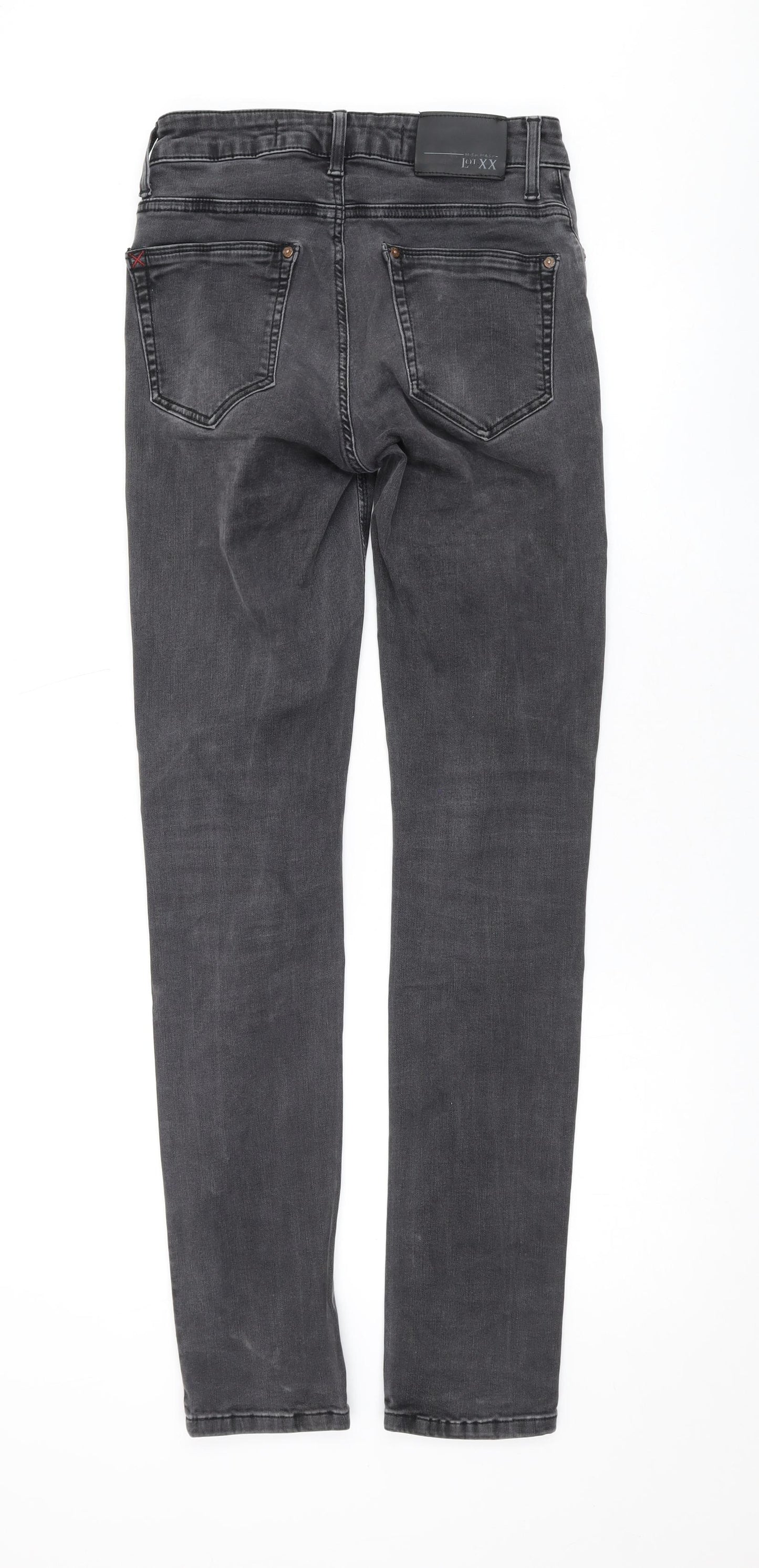Lot XX Mens Grey Cotton Skinny Jeans Size 28 in L32 in Regular Zip