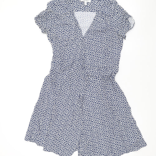 & Other Stories Womens Blue Floral Viscose Wrap Dress Size 10 V-Neck Tie