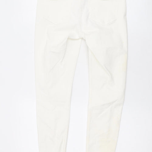 River Island Womens White Cotton Skinny Jeans Size 10 L24 in Regular Zip