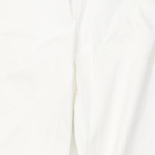 Marks and Spencer Womens White Cotton Bootcut Jeans Size 12 L28 in Regular Zip