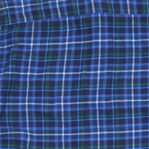 Arrow Mens Blue Plaid Cotton Button-Up Size 2XL Collared Button