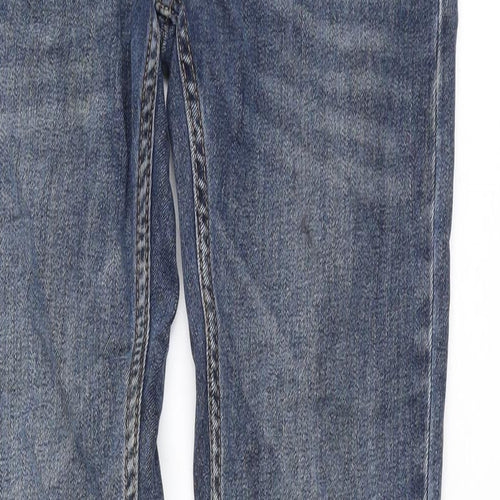 Topman Mens Blue Cotton Skinny Jeans Size 28 in L30 in Regular Button