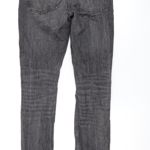ASOS Mens Grey Cotton Straight Jeans Size 30 in L30 in Regular Zip