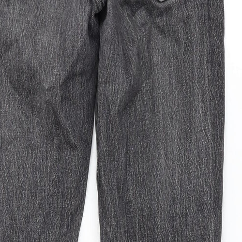 ASOS Mens Grey Cotton Straight Jeans Size 30 in L30 in Regular Zip