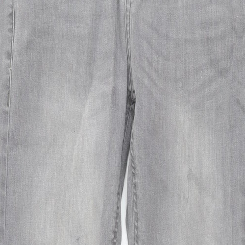 Denim & Co. Mens Grey Cotton Straight Jeans Size 28 in L29 in Regular Button