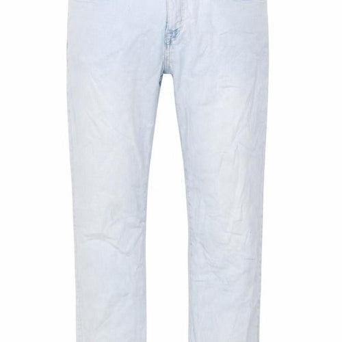 Easy Mens Blue Cotton Straight Jeans Size 38 in L28 in Regular Zip