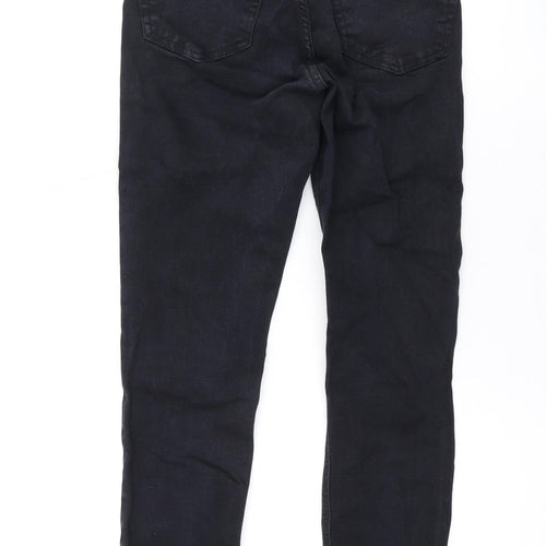 Topshop Womens Black Cotton Skinny Jeans Size 25 in L26 in Regular Zip