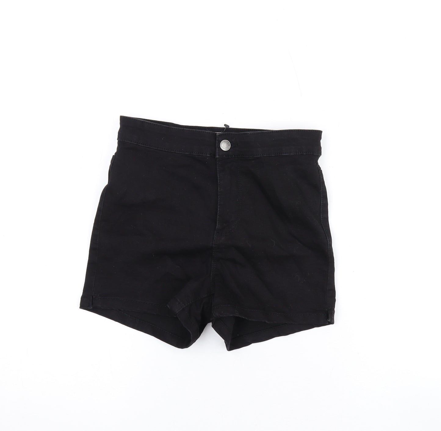 Denim & Co. Womens Black Cotton Hot Pants Shorts Size 8 Regular Zip