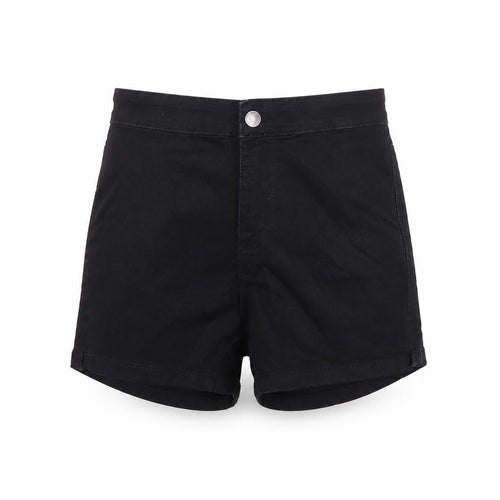 Denim & Co. Womens Black Cotton Hot Pants Shorts Size 8 Regular Zip