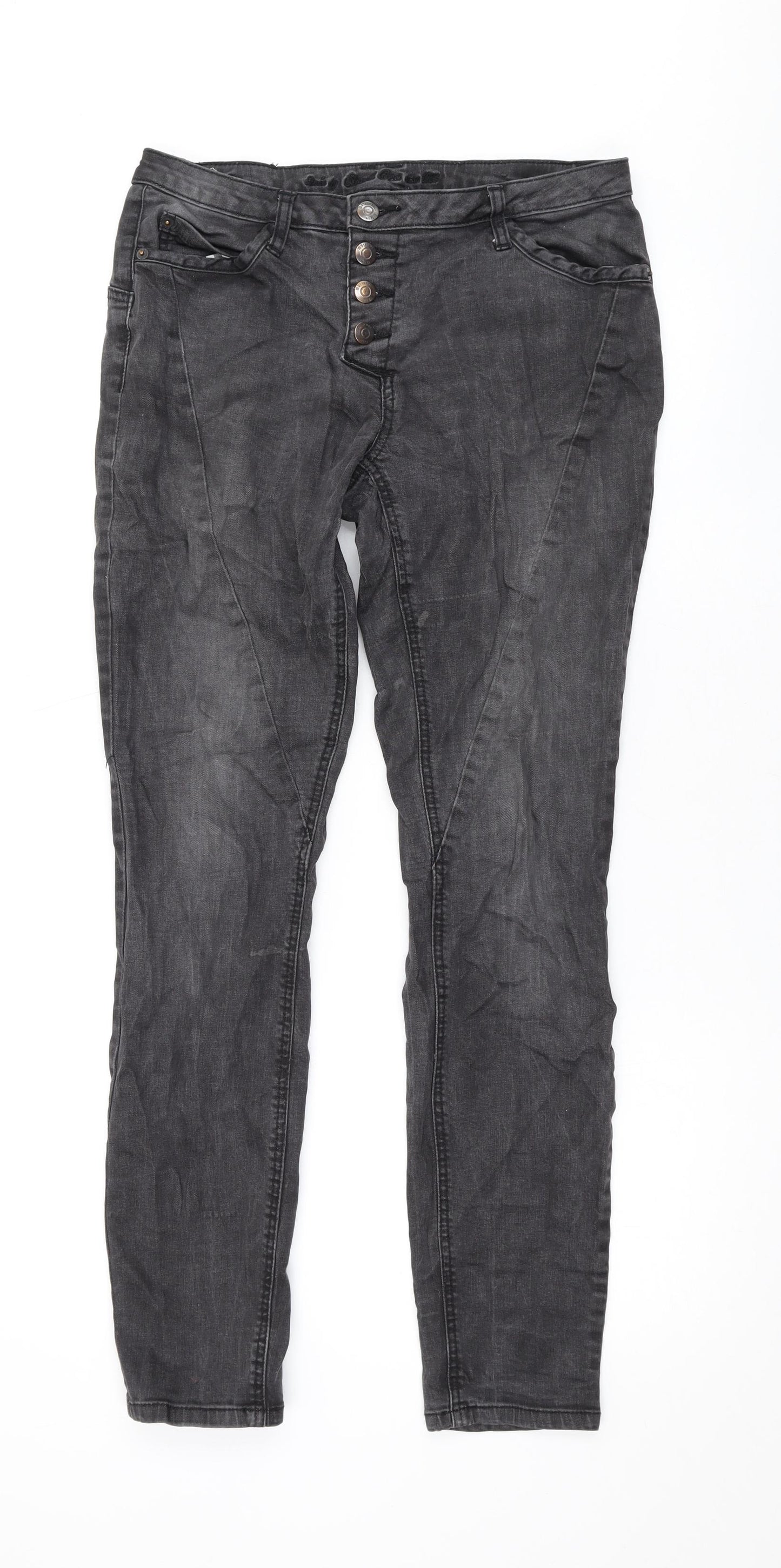 Street One Womens Grey Cotton Skinny Jeans Size 30 L31 in Regular Zip