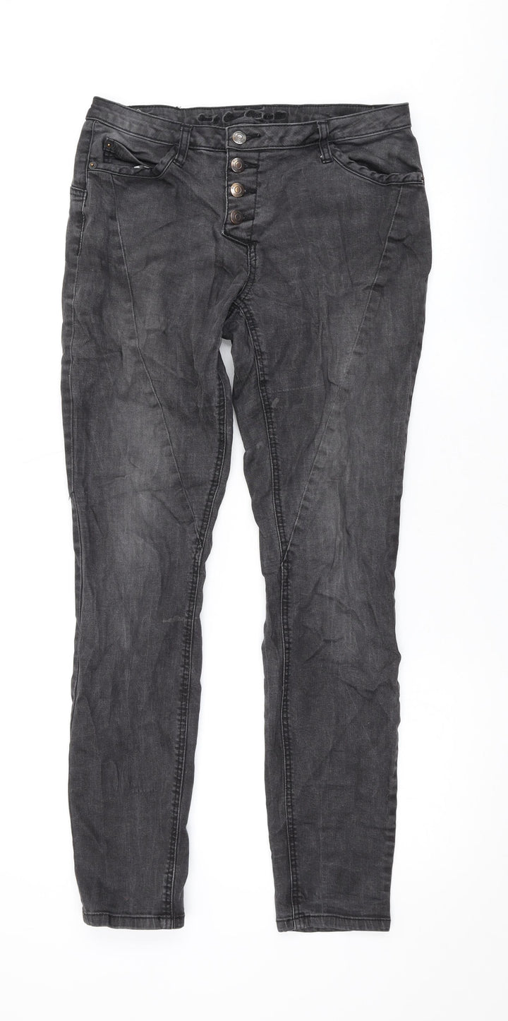 Street One Womens Grey Cotton Skinny Jeans Size 30 L31 in Regular Zip