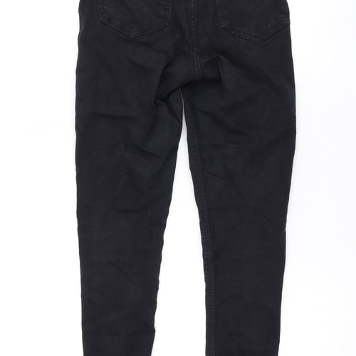 Topshop Womens Black Cotton Skinny Jeans Size 25 in L26 in Regular Zip