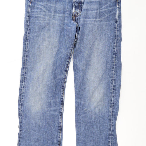Levi's Mens Blue Cotton Bootcut Jeans Size 34 in L30 in Regular Button