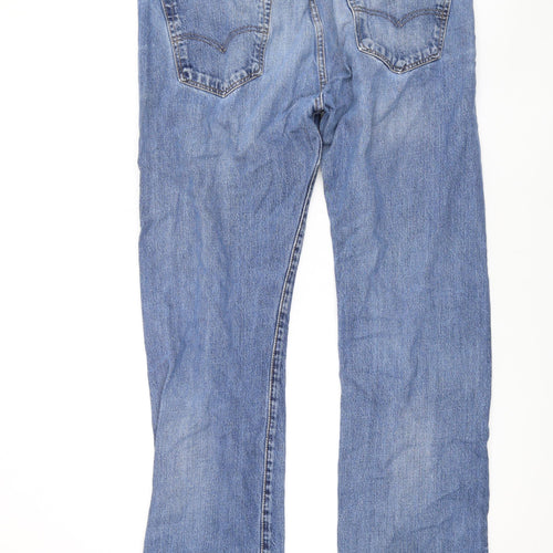 Levi's Mens Blue Cotton Bootcut Jeans Size 34 in L30 in Regular Button