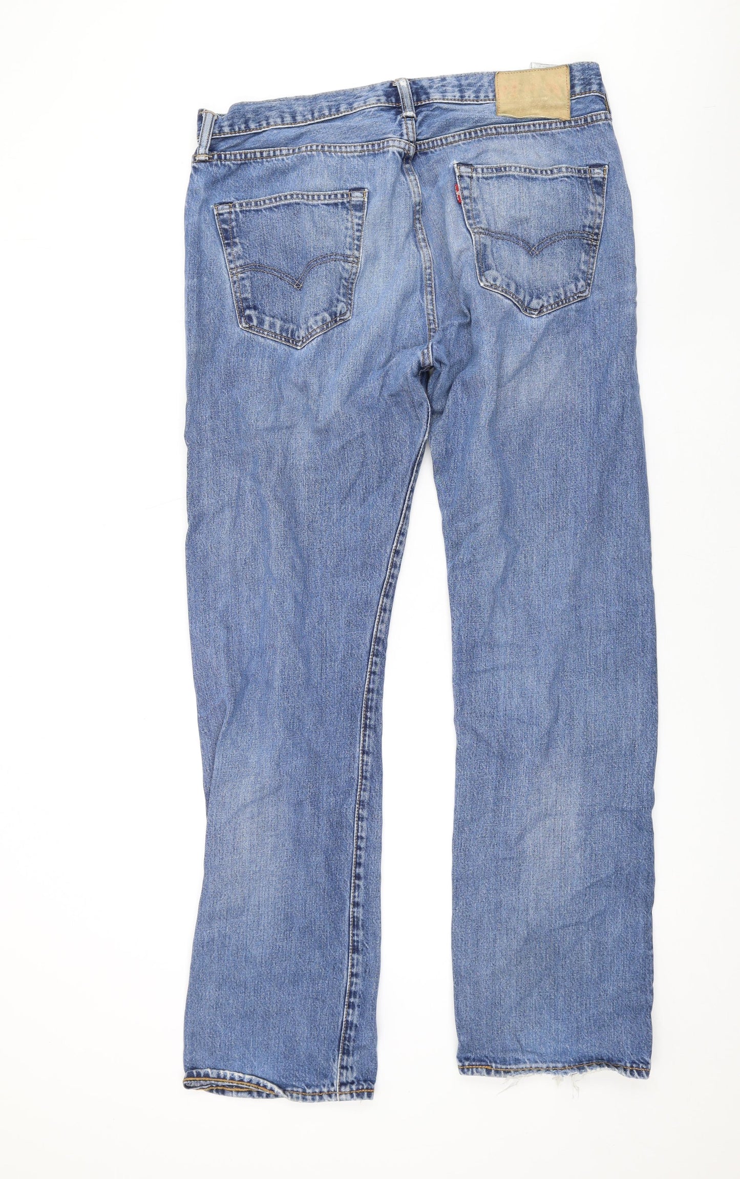 Levi's Mens Blue Cotton Bootcut Jeans Size 34 in L30 in Regular Button