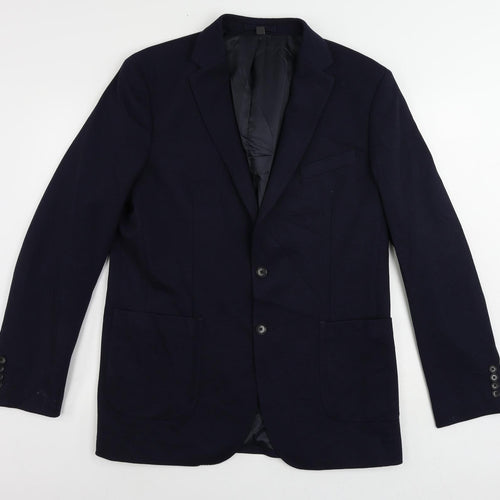Marks and Spencer Mens Blue Polyamide Jacket Suit Jacket Size 42 Regular