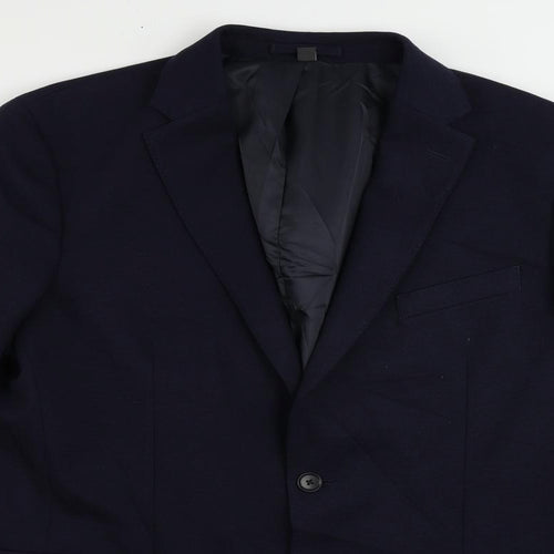 Marks and Spencer Mens Blue Polyamide Jacket Suit Jacket Size 42 Regular
