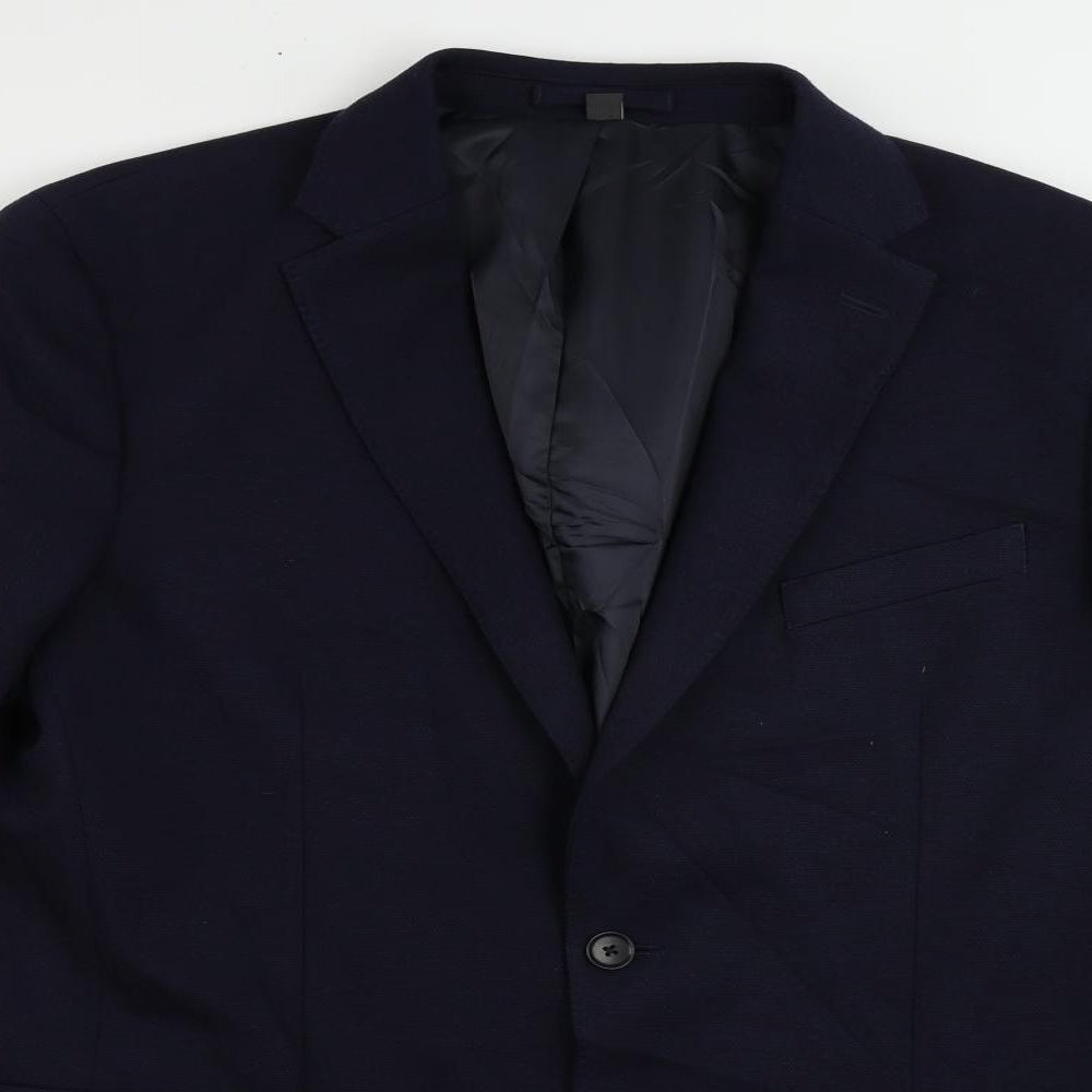 Marks and Spencer Mens Blue Polyamide Jacket Suit Jacket Size 42 Regular