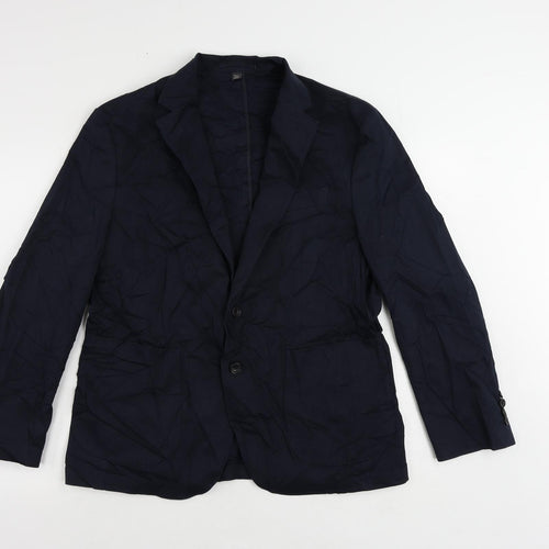 Marks and Spencer Mens Blue Cotton Jacket Blazer Size 40 Regular
