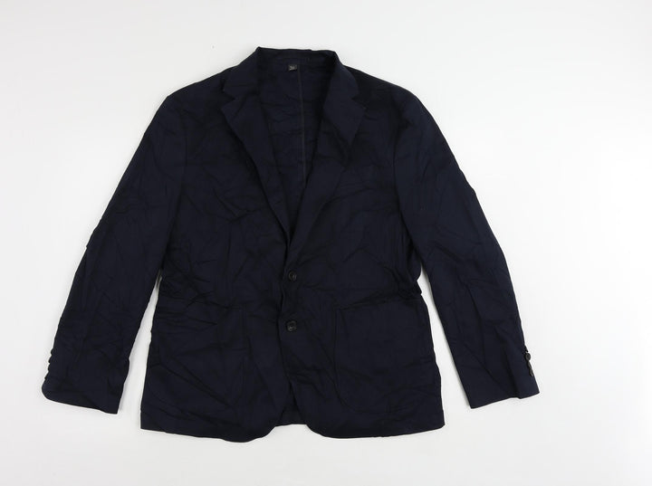 Marks and Spencer Mens Blue Cotton Jacket Blazer Size 40 Regular