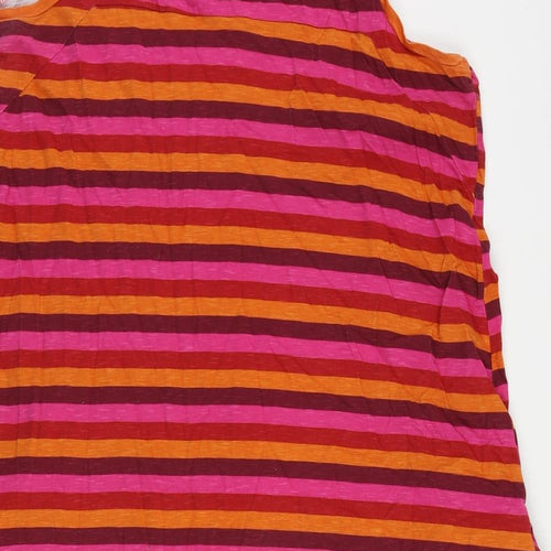 NEXT Womens Multicoloured Striped Cotton Tank Dress Size 18 Round Neck Pullover