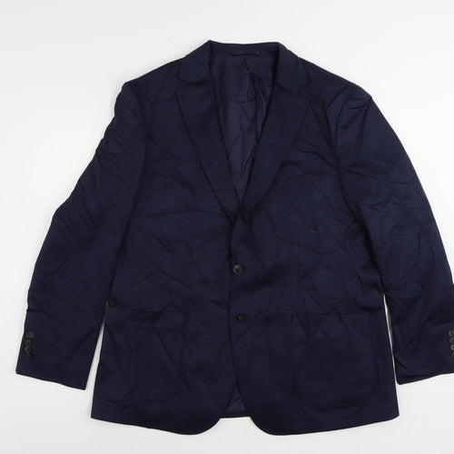 Marks and Spencer Mens Blue Polyester Jacket Suit Jacket Size 44 Regular
