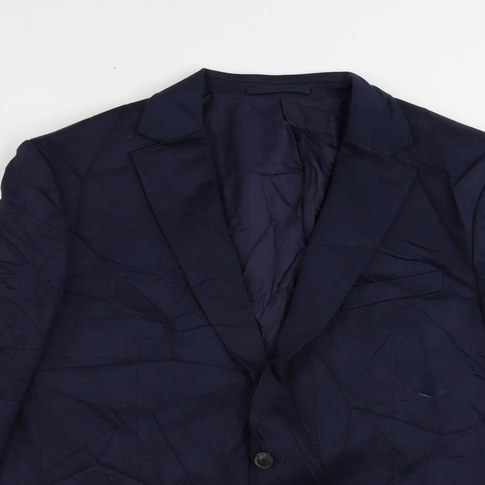 Marks and Spencer Mens Blue Polyester Jacket Suit Jacket Size 44 Regular