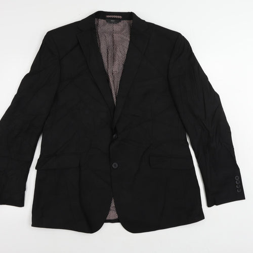 Marks and Spencer Mens Black Polyester Jacket Suit Jacket Size 44 Regular