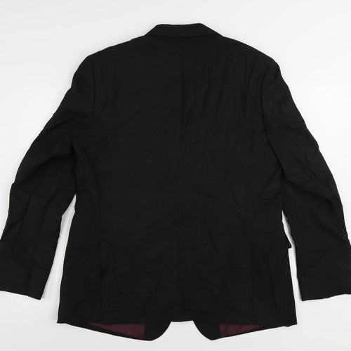 Marks and Spencer Mens Black Polyester Jacket Suit Jacket Size 44 Regular