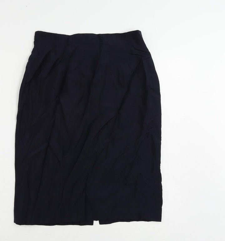 Paul Costelloe Womens Blue Polyester Straight & Pencil Skirt Size 12 Zip