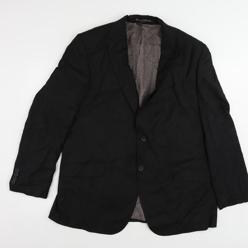 Marks and Spencer Mens Black Polyester Jacket Suit Jacket Size 44 Regular