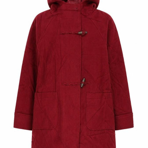 Marks and Spencer Womens Red Pea Coat Coat Size 12 Zip - Hooded