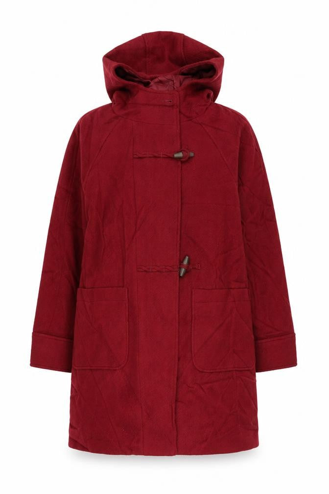Marks and Spencer Womens Red Pea Coat Coat Size 12 Zip - Hooded