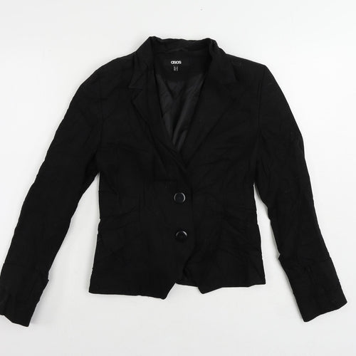 ASOS Womens Black Jacket Blazer Size 12 Button