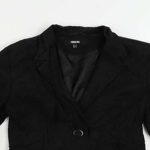 ASOS Womens Black Jacket Blazer Size 12 Button
