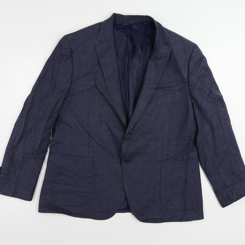 Marks and Spencer Mens Blue Polyester Jacket Suit Jacket Size 46 Regular