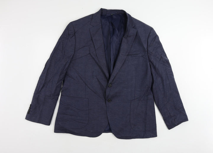Marks and Spencer Mens Blue Polyester Jacket Suit Jacket Size 46 Regular